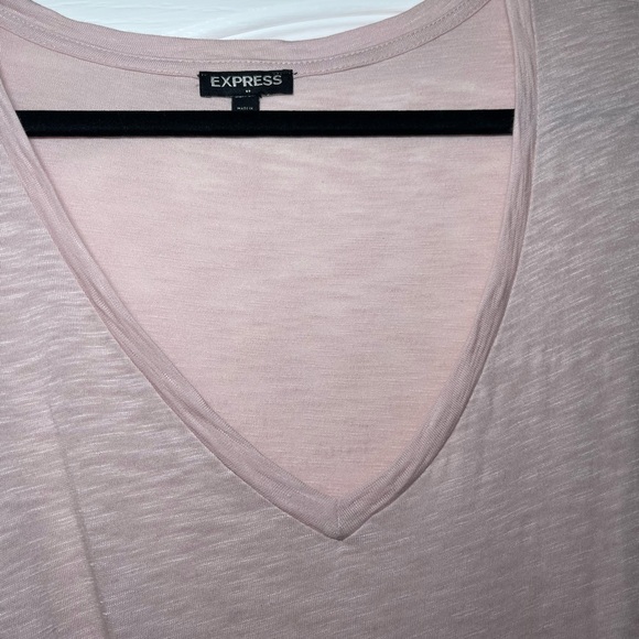 Express Women's Pink V-Neck Tie-Front Top - Picture 7 of 10